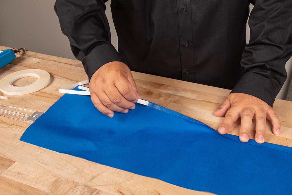 Basting tape also works well on most thick, nonwoven fabrics. It even makes seams water-resistant.